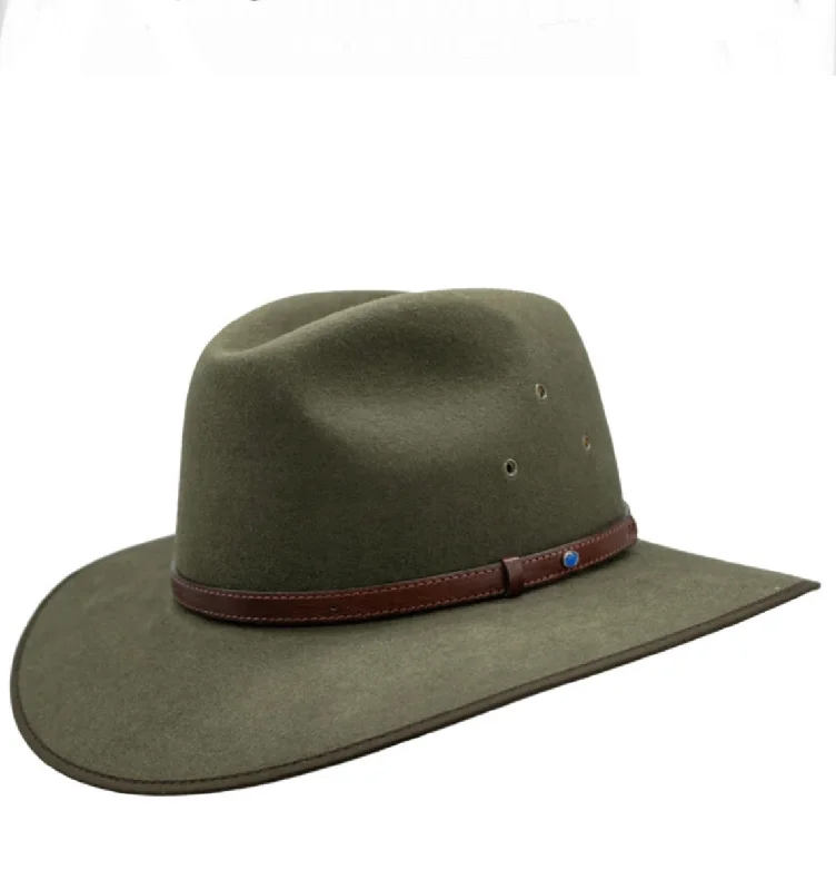 Akubra Coober Pedy Fedora with Opal - Fern