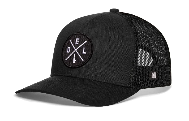 Delaware Trucker Hat  |  Black DEL Snapback