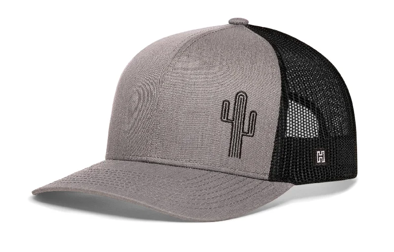 Cactus Trucker Hat  |  Gray Black Snapback