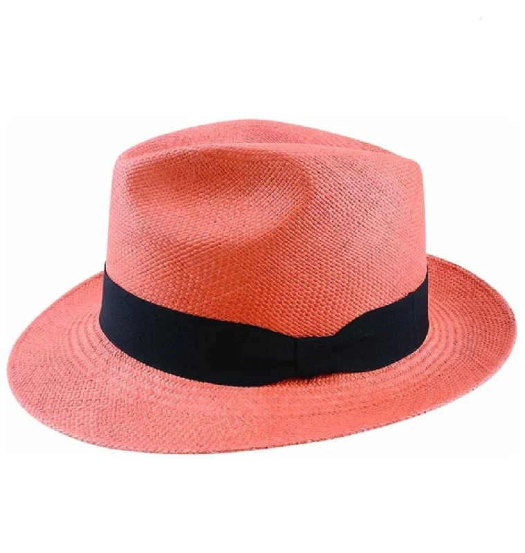 Teddy King Fedora Brisa #3 Panama 6cms Brim Terracotta Small - Last one!