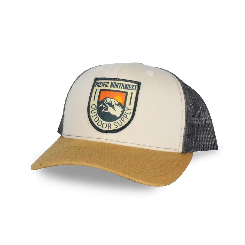 Lookout Trucker Hat Beige/Amber