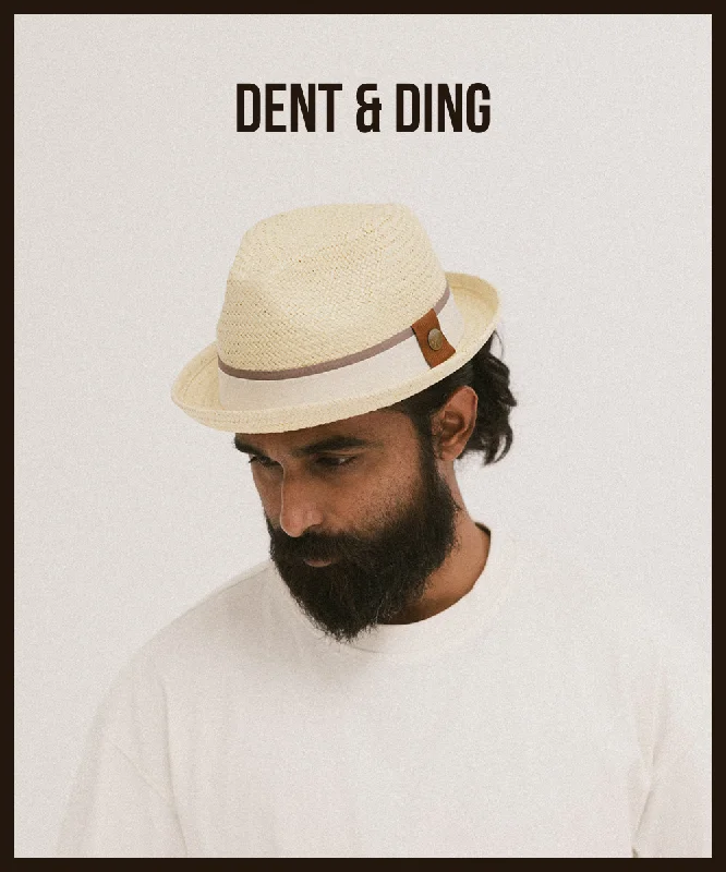 CONEY ISLAND STRAW PORKPIE HAT– DENT/DING