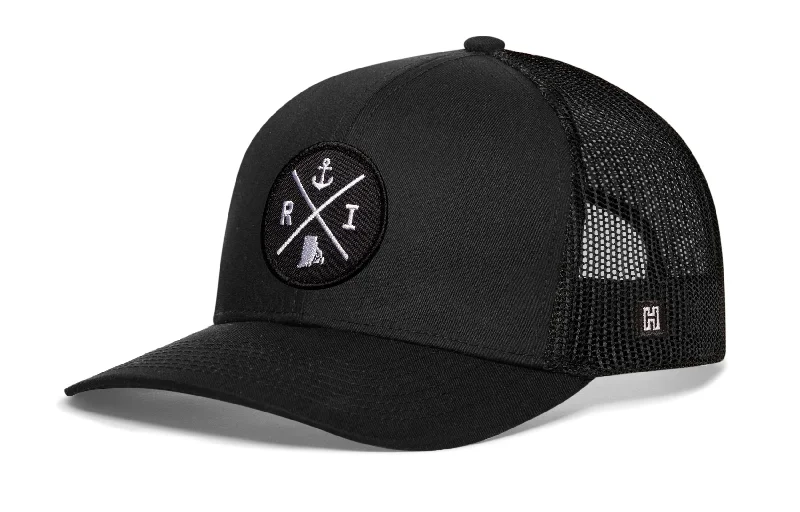 Rhode Island Trucker Hat  |  Black RI Snapback