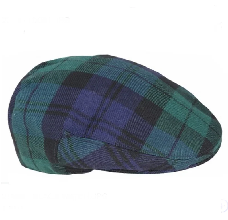 Linney Tartan Flat Cap Black Watch 57cm Medium - Lucky Last!