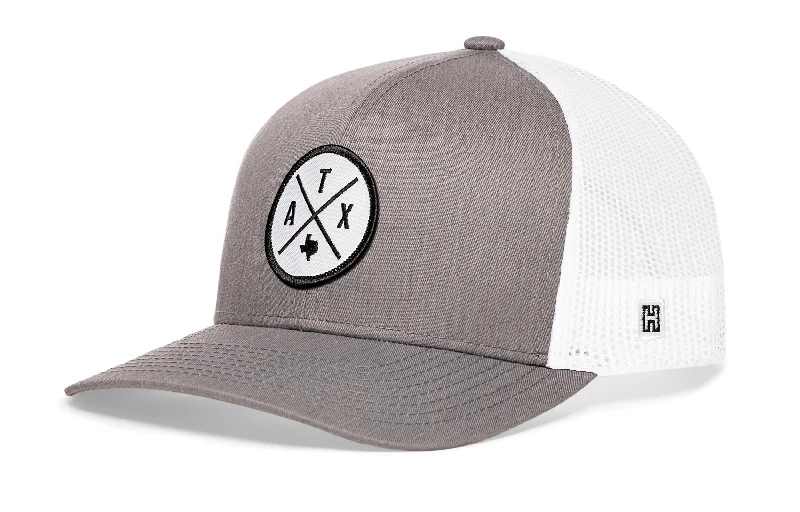 Austin Trucker Hat  |  Gray White ATX Snapback