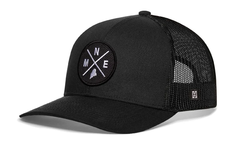 Maine Trucker Hat  |  Black MNE Snapback