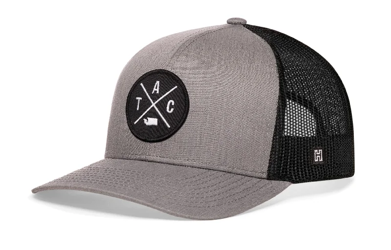 Tacoma Trucker Hat  |  Gray Black TAC Snapback