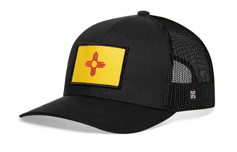 New Mexico Flag Trucker Hat  |  Black NM Snapback