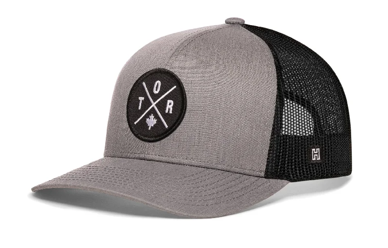 Toronto Trucker Hat  |  Gray Black TOR Snapback