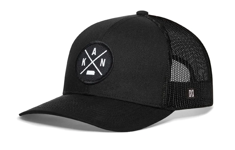 Kansas Trucker Hat  |  Black KAN Snapback