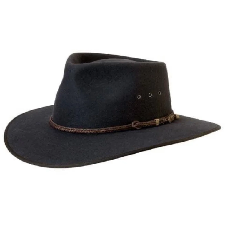 Akubra Cattleman Pure Fur Felt - Wide Brim Fedora - Graphite