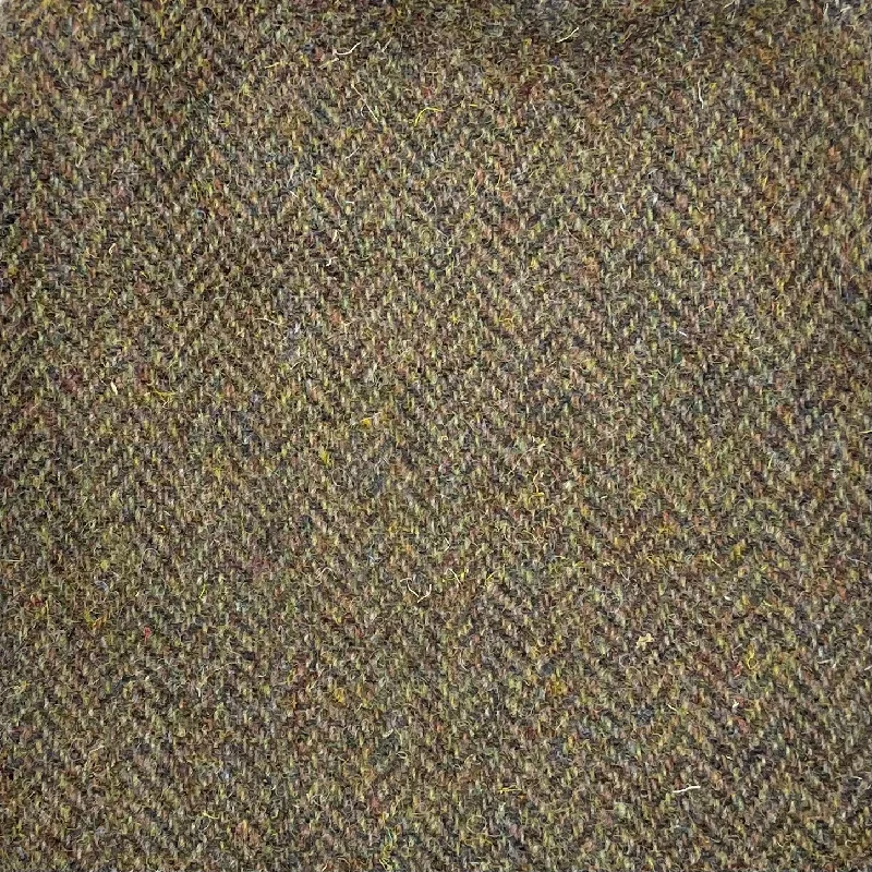 Linney County Cap Extra Quality Harris Tweed #4207 Olive Herringbone