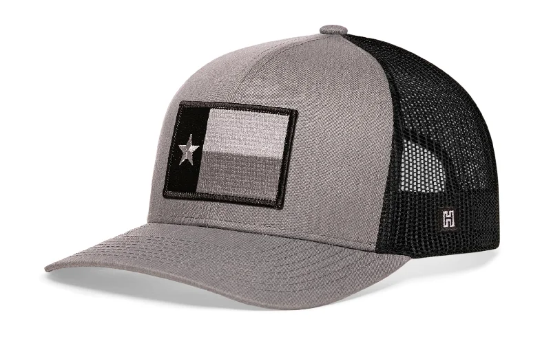 Texas Flag Trucker Hat  |  Gray Black TX Tactical Snapback