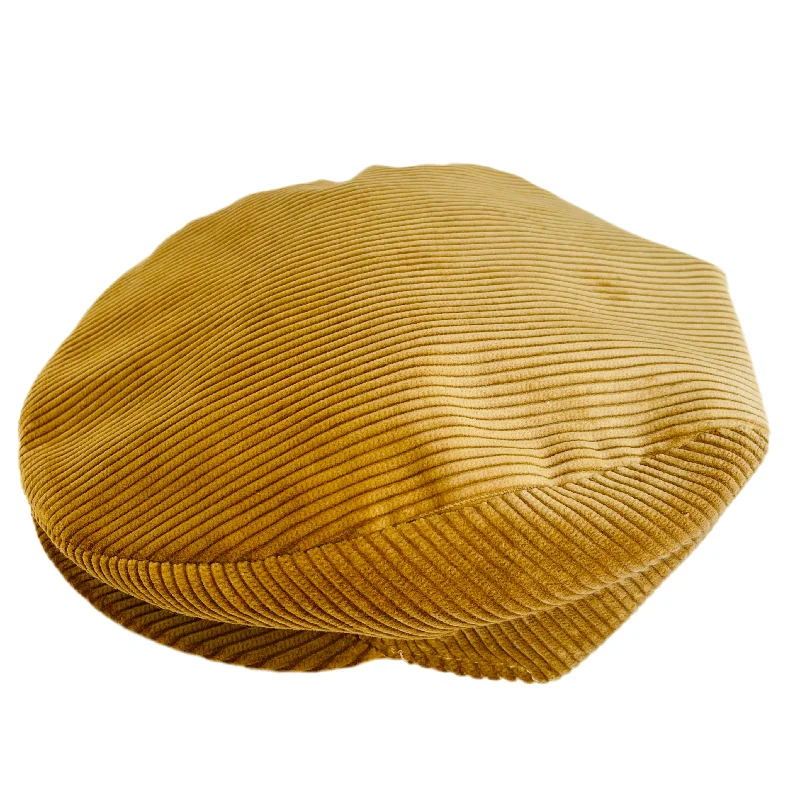 A Bedda Coppola Piatto Flat Cap Cotton Corduroy Gold 60cm - Last one!