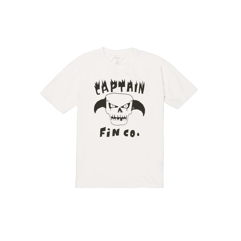 Captain Fin Men's Twin Fin Skull T-Shirt - Vintage White