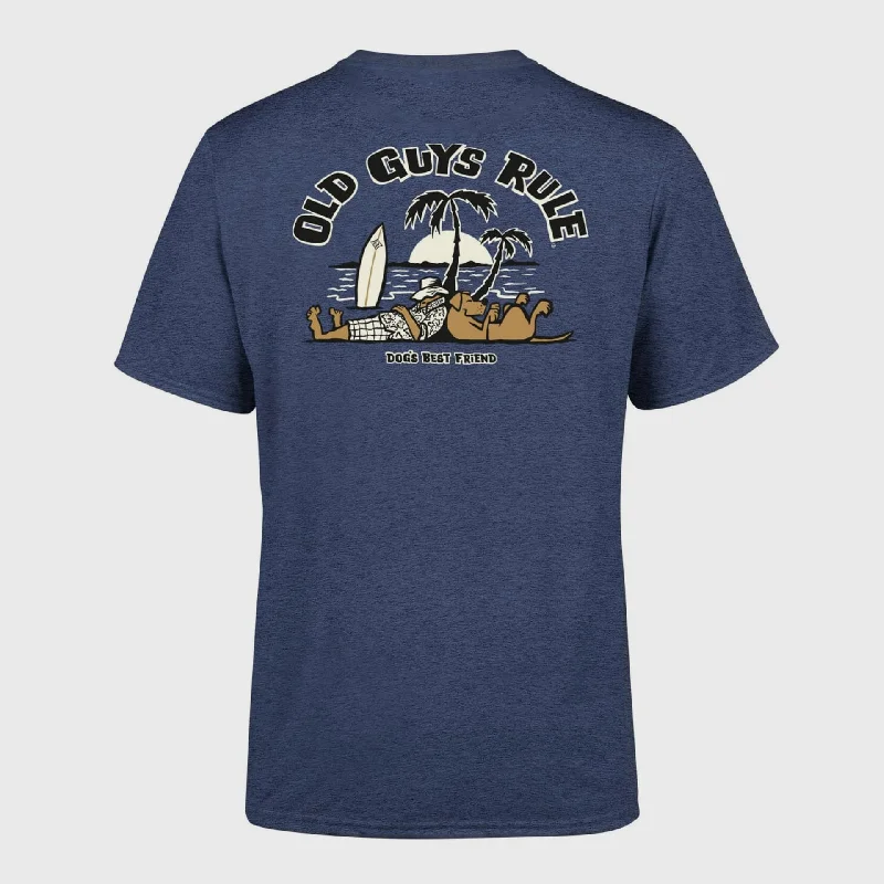 Old Guys Rule Dogs Best Friend II T-Shirt - Heather Navy