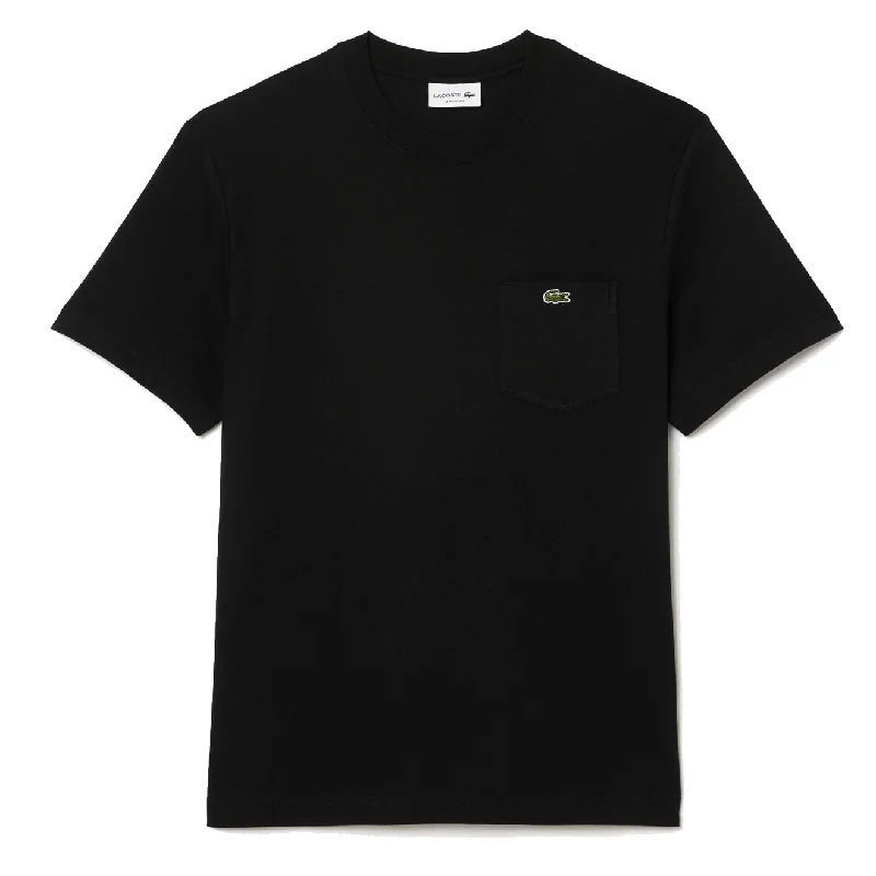 Lacoste Cotton T-Shirt with Breast Pocket Black