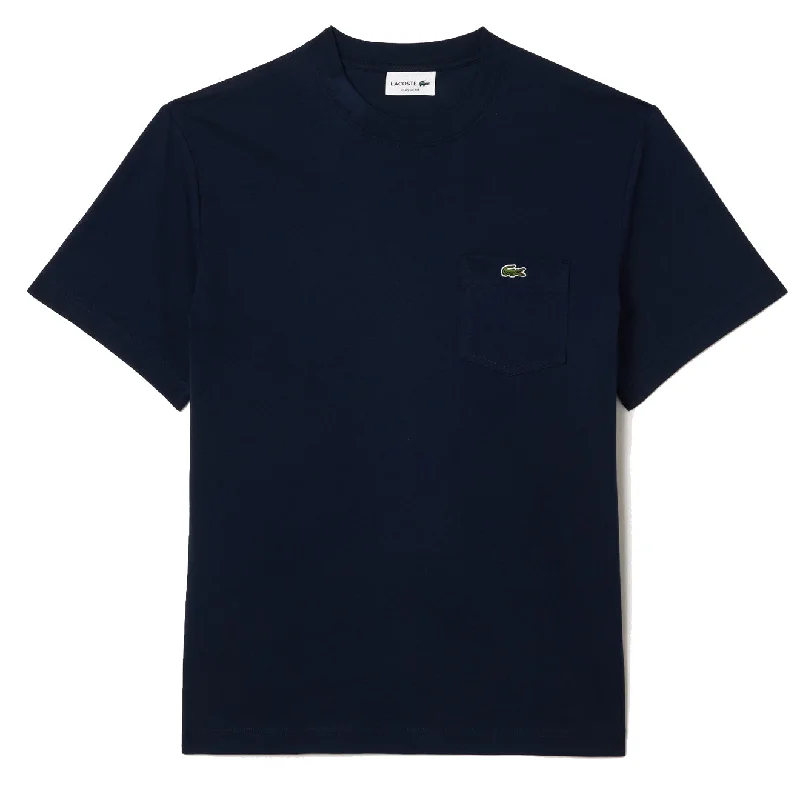 Lacoste Cotton T-Shirt with Breast Pocket Midnight Blue