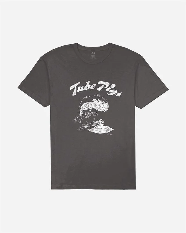 Lost Mens Tube Pig Vintage Dye T-Shirt - Vintage Black