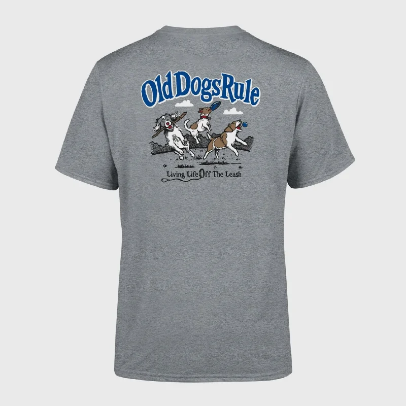 Old Guys Rule Old Dogs Rule T-Shirt - Sports Grey