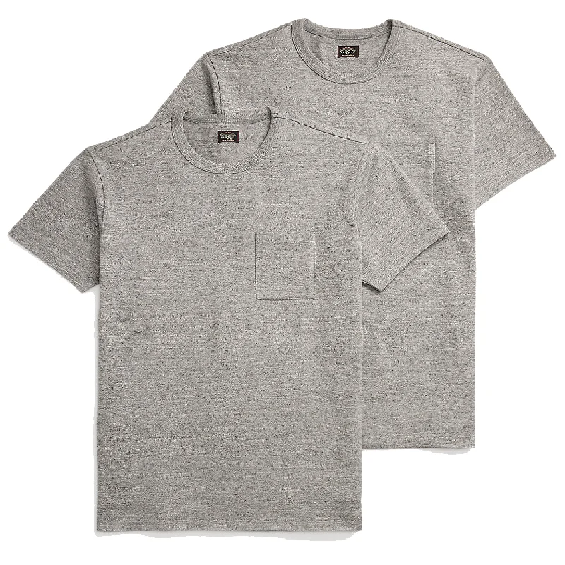 RRL by Ralph Lauren Garment-Dyed Pocket T-Shirt Two-Pack Grey Heather