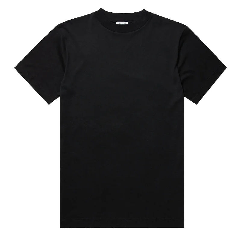 Sunspel Mock Neck T-Shirt Black