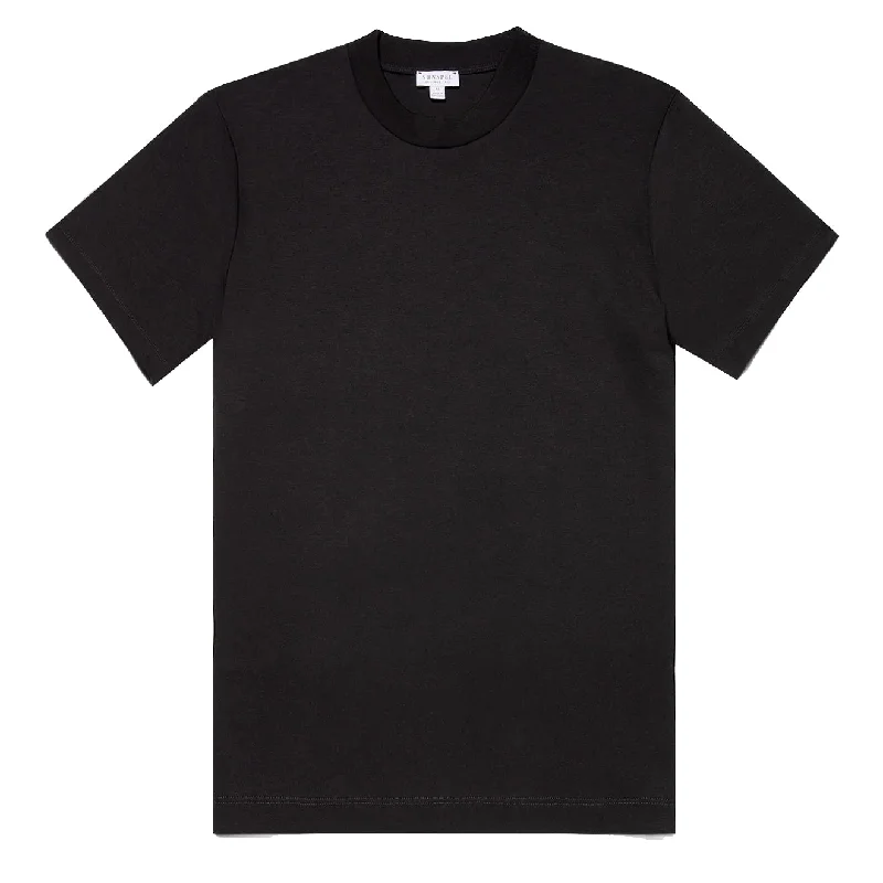 Sunspel Relaxed Fit Heavyweight Supima Cotton T‑Shirt Black