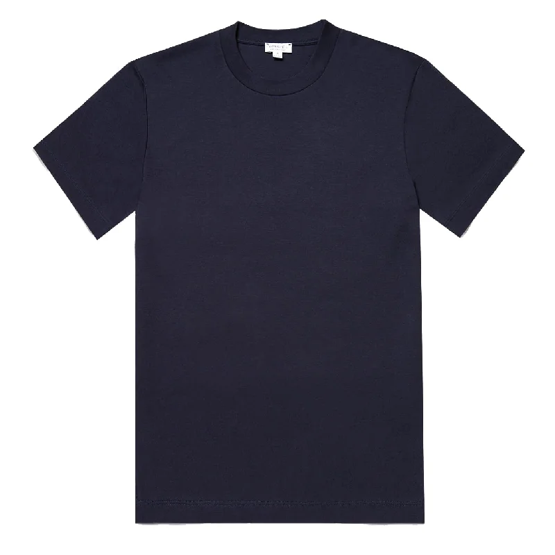 Sunspel Relaxed Fit Heavyweight Supima Cotton T‑Shirt Navy