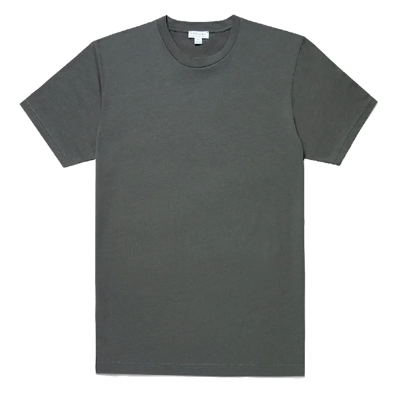 Sunspel Riviera Midweight T-Shirt Drill Green