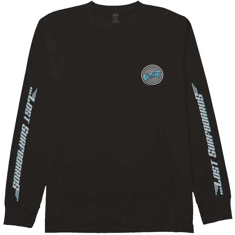 Lost Mens Team Lost Long Sleeve T-Shirt - Black with Cyan