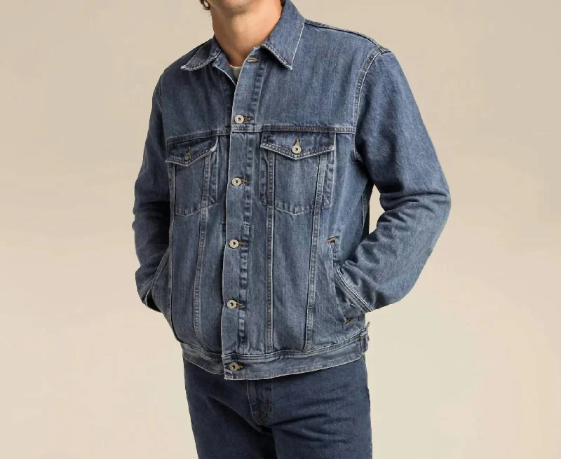 Dean Denim Jacket In Medium Blue