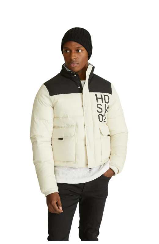 Hudson Jeans Men's Hudson Poly Twill Puffer Jacket With Logo