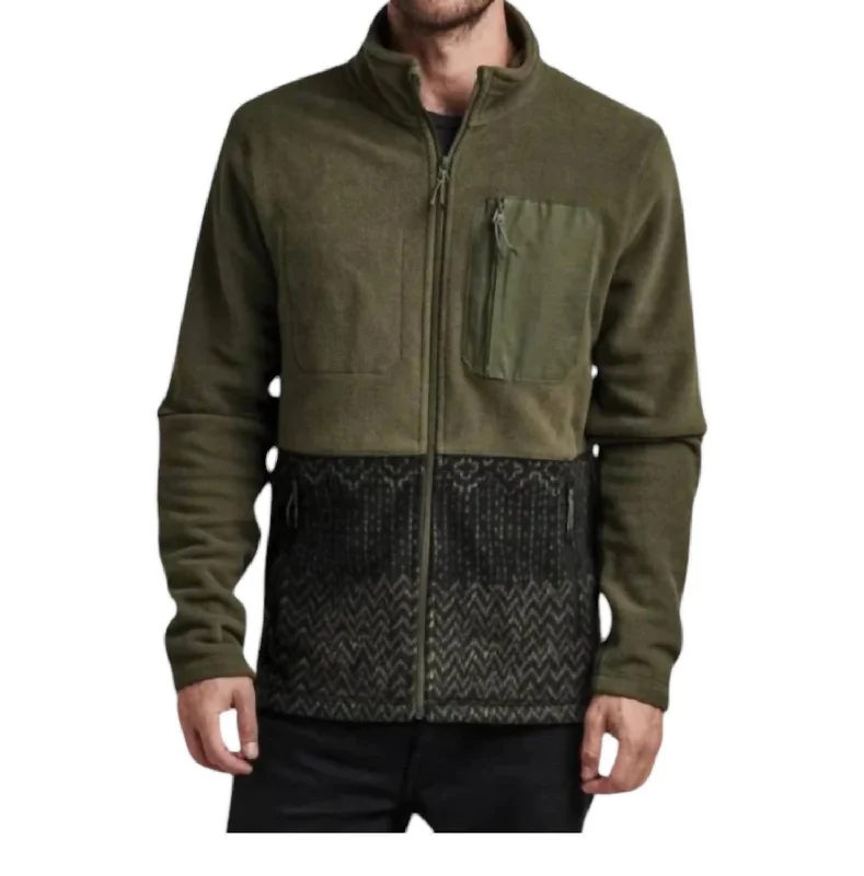 Landfall Fleece Jacket In Military Sashiko