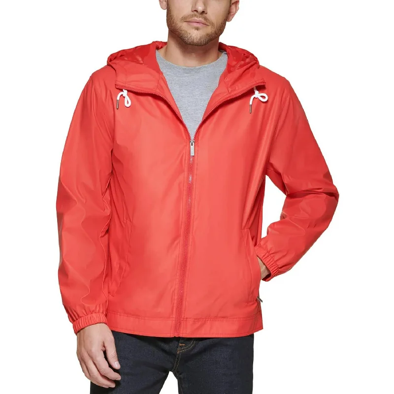 Men's Bomber Jacket With Hoodie In Red