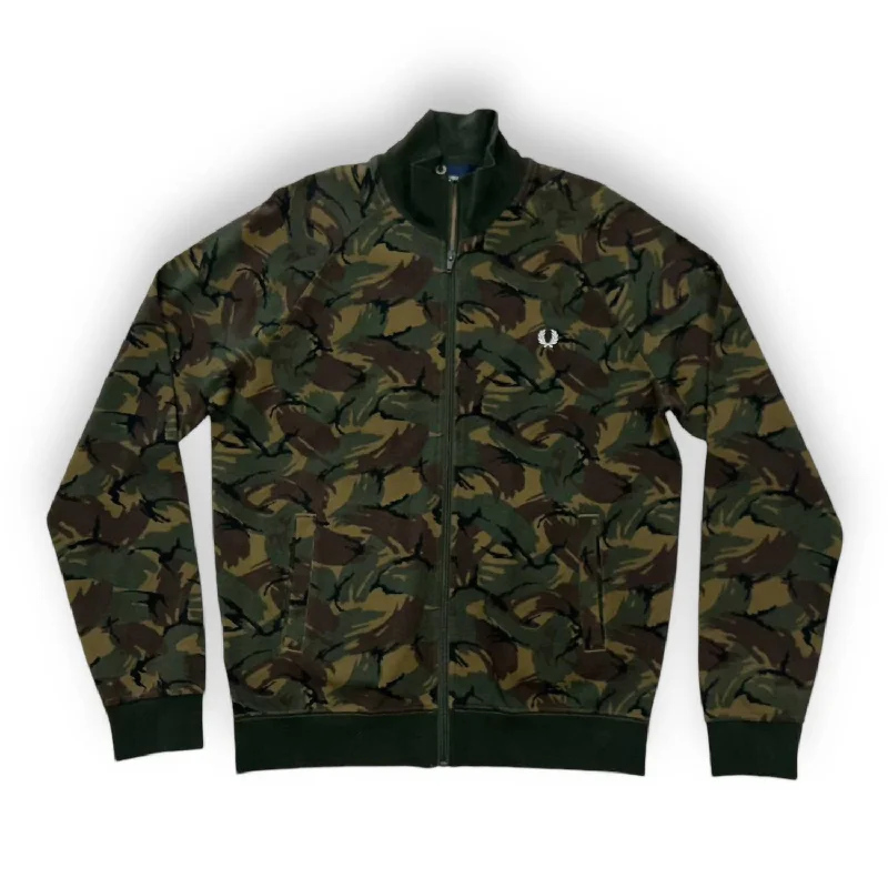 Men's Zip Camo Jacket In Army Green