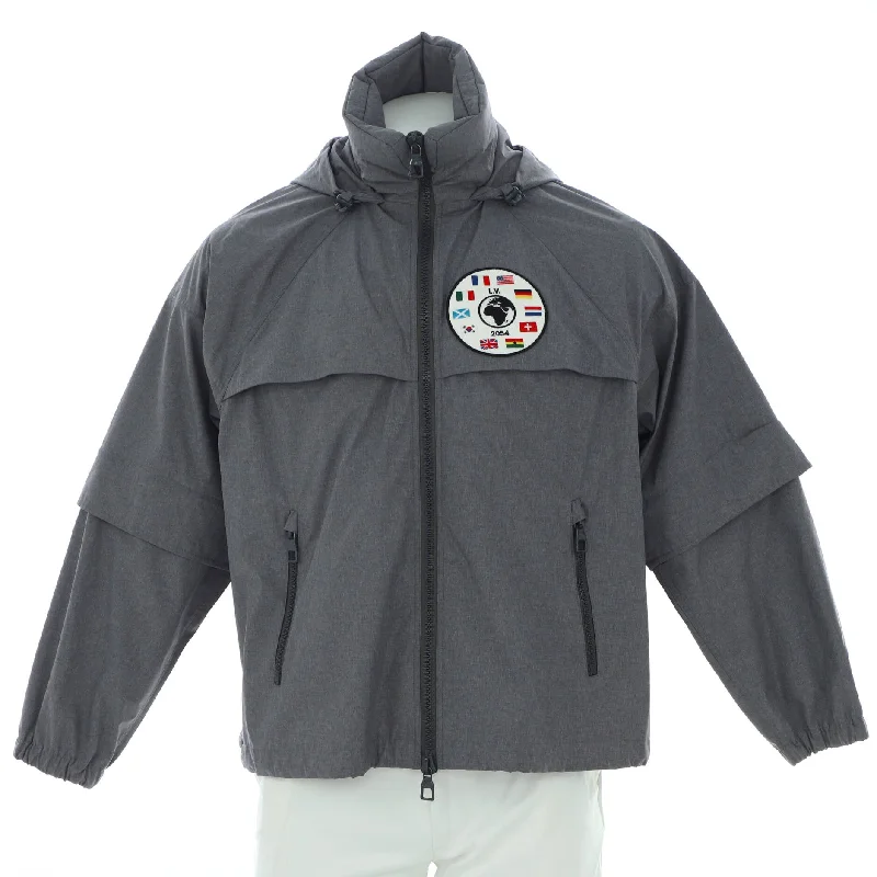 Men's Zip Up Flags Patch Windbreaker Polyester