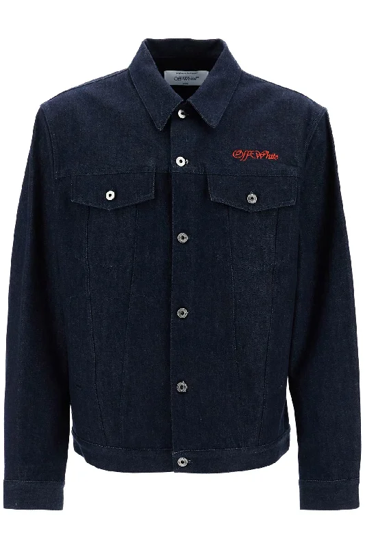 Off- Men's blue Shirt Jacket With Button Closure