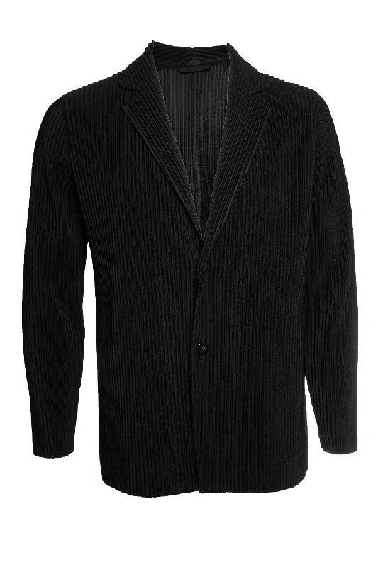 pleated blazer in black