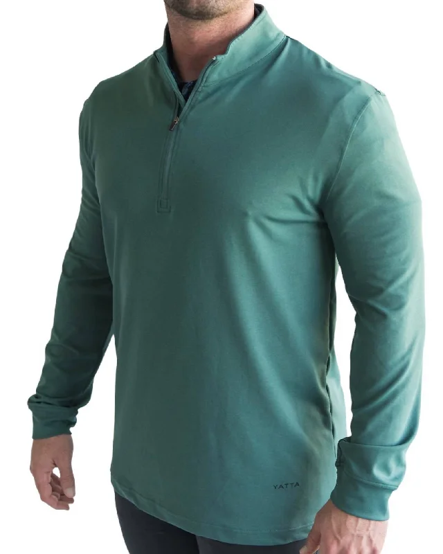 Quarter Zip Jacket In Sage Green