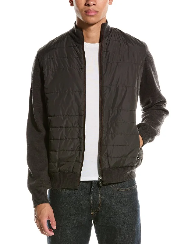 Raffi Quilted Full Zip Wool-Blend Jacket