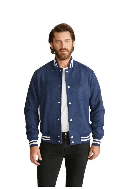 Robert Graham Men's Vegan Suede Varsity Jacket