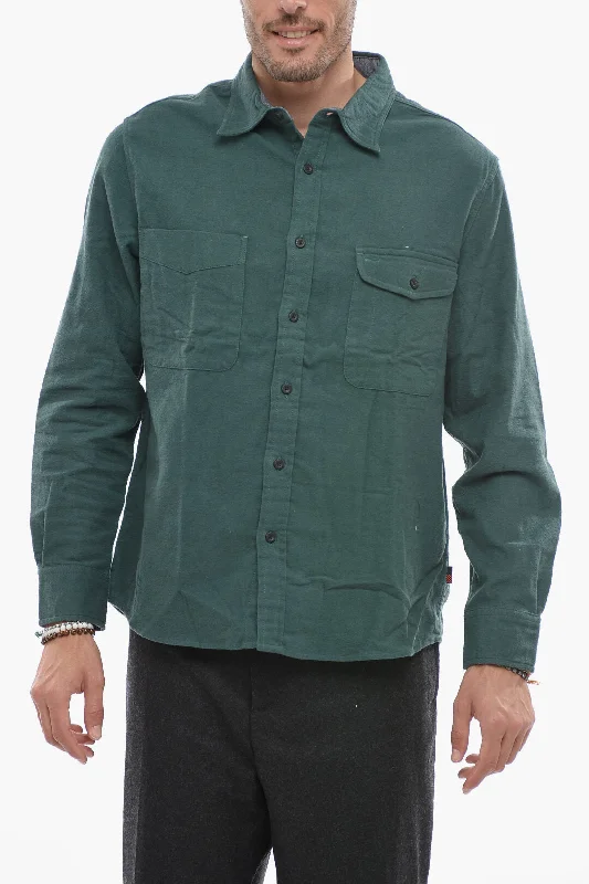 Woolrich Cotton Overshirt With Breast Pocket