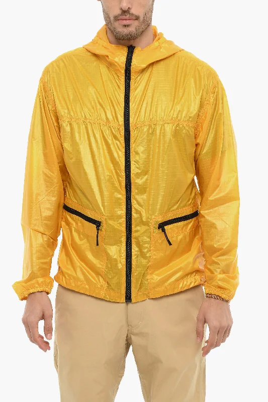 Woolrich Nylon DIAMOND FUSE Raincoat Jacket with Hood