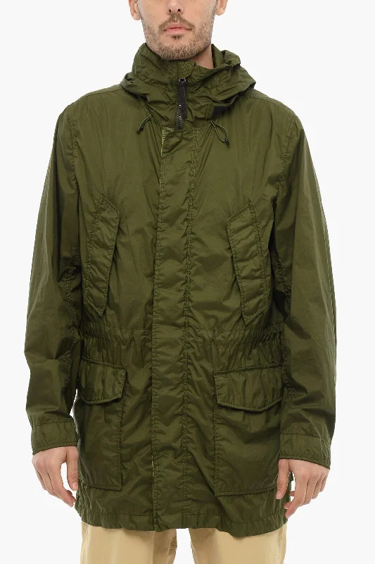 Woolrich Solid Color Parka with Hidden Closure