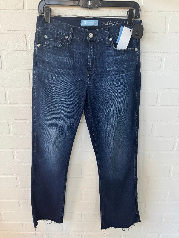 Jeans Boot Cut By 7 For All Mankind In Blue Denim, Size: 6