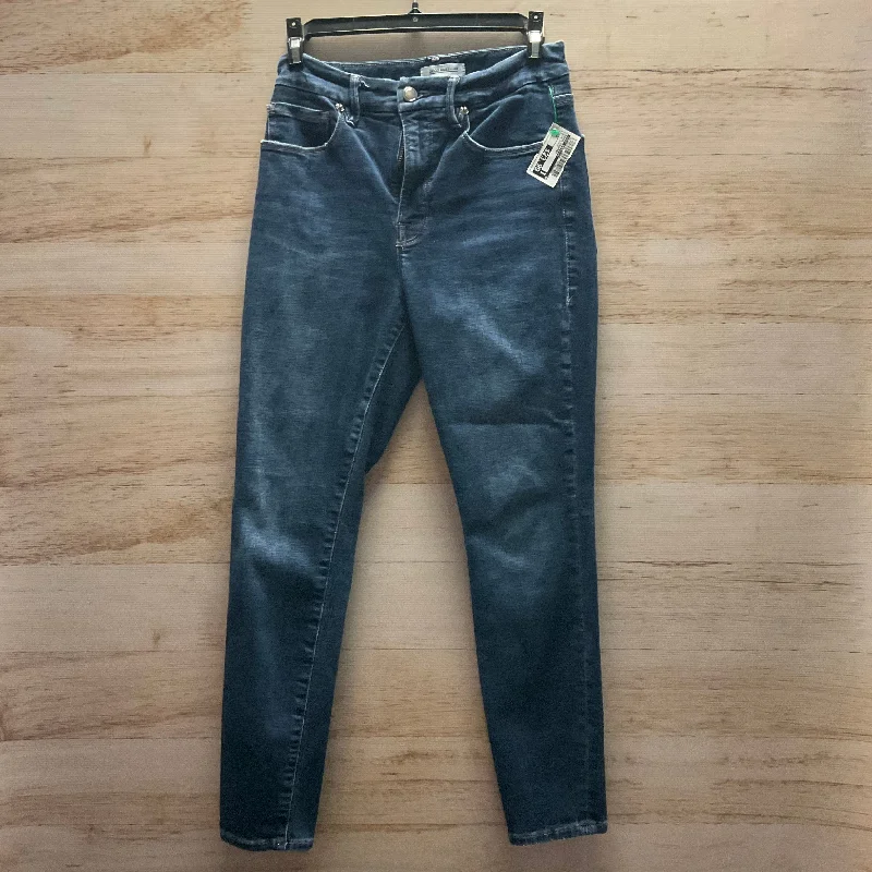 Jeans Cropped By Good American In Blue Denim, Size: 4