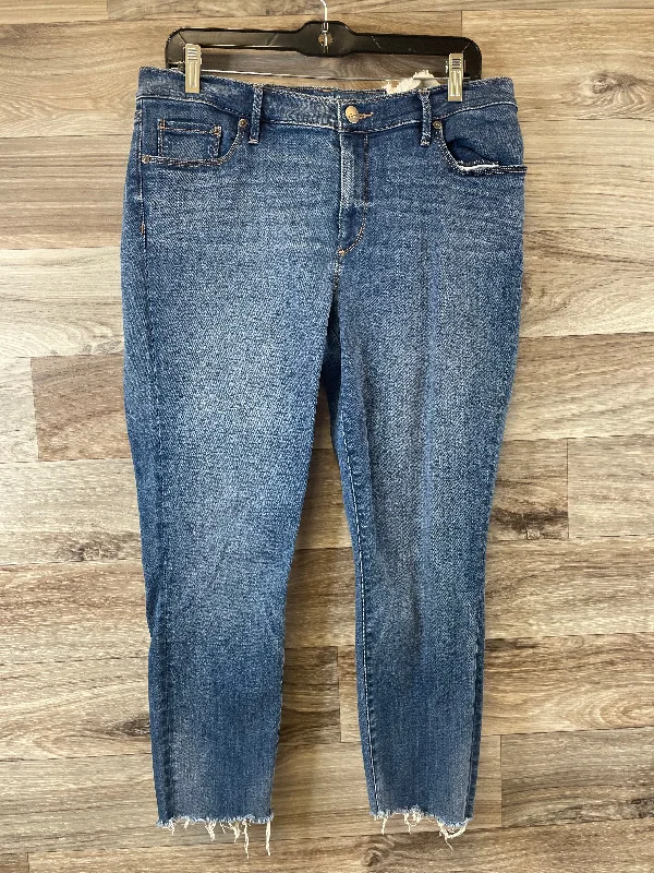 Jeans Cropped By Loft In Blue Denim, Size: 12