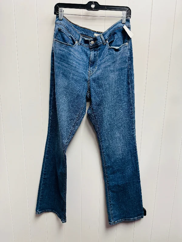 Jeans Flared By Levis In Blue Denim, Size: 12