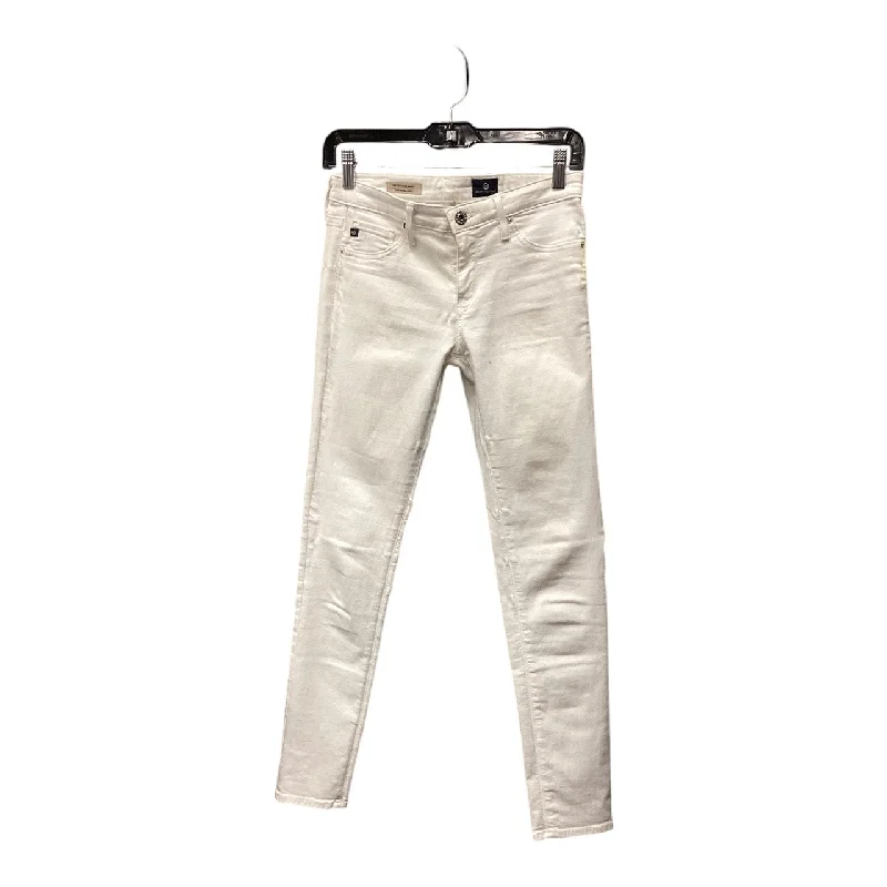 Jeans Skinny By Ag Jeans In White, Size: 4