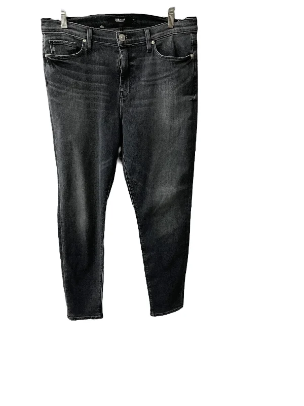 Jeans Skinny By Hudson In Black Denim, Size: 12